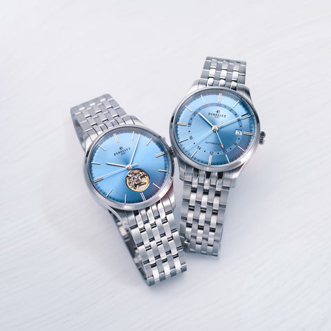 Perrelet Watch Weekend GMT Ice Blue Bracelet
