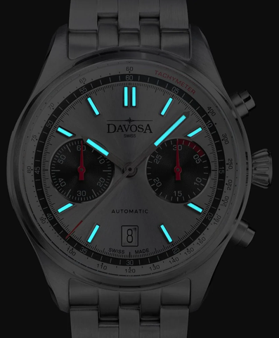 Davosa Newton Pilot Rally Silver Bracelet Limited Edition Watch product detail view