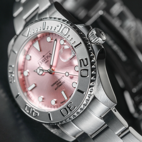 Davosa Ternos Medium California Automatic Pink Ladies Watch