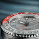 Davosa Ternos GMT Lucent Grey Red Red Rubber Watch Close Top