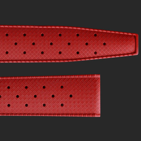 Davosa Ternos GMT Lucent Grey Red Red Rubber Watch Strap End