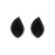 Sterling Silver Whitby Jet Small Leaf Stud Earrings, E1113