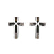 00115294 C W Sellors Sterling Silver Blue John Small Cross Stud Earrings, E1439.