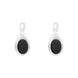 Sterling Silver Whitby Jet Oval in Pear Drop Stud Earrings