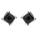 Sterling Silver Whitby Jet Square Wave Stud Earrings, E2175.