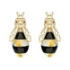 00179075 9ct Yellow Gold Whitby Jet Amber Bee Stud Earrings, E2424.