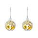 Sterling Silver and Amber Tree of Life Drop Earrings
