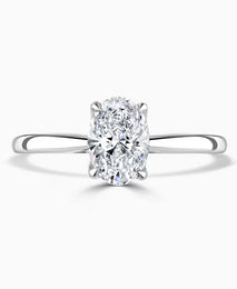 Platinum 1.00ct Laboratory Grown Diamond Oval Cut Solitaire Ring