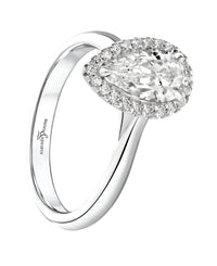 Platinum 0.33ct Diamond Pear Cut G/Hsi Ring