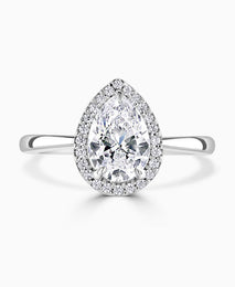 Platinum 0.33ct Diamond Pear Cut G/Hsi Ring