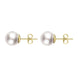 00179167 18ct Yellow Gold 4mm White Pearl Stud Earrings, E2538.
