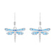 Sterling Silver Blue Enamel Dragonfly Hook Earrings