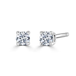 9ct White Gold 0.15ct Lab Grown Diamond Solitaire Stud Earrings