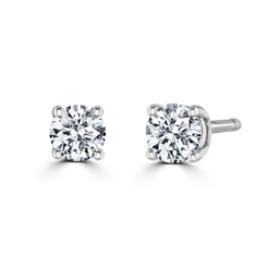 9ct White Gold 0.25ct Lab Grown Diamond Solitaire Stud Earrings