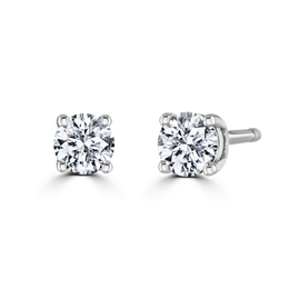 9ct White Gold 0.25ct Lab Grown Diamond Solitaire Stud Earrings