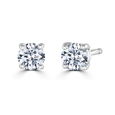 18ct White Gold 0.40ct Diamond Solitaire Stud Earrings