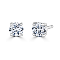 9ct White Gold 0.40ct Lab Grown Diamond Solitaire Stud Earrings