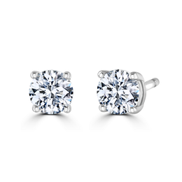 9ct White Gold 0.50ct Diamond Solitaire Stud Earrings