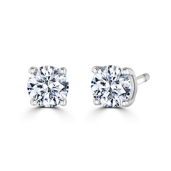 18ct White Gold 0.50ct Diamond Solitaire Stud Earrings