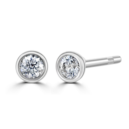 18ct White Gold 0.15ct Lab Grown Diamond Solitaire Stud Earrings