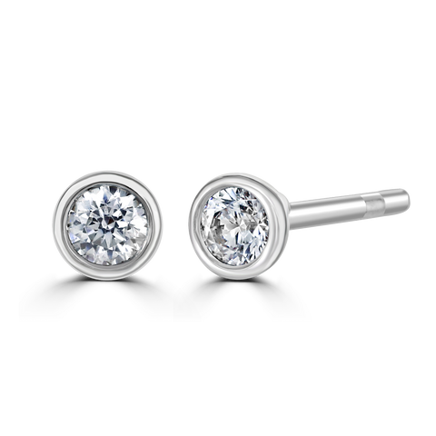 9ct White Gold 0.15ct Diamond Solitaire Stud Earrings