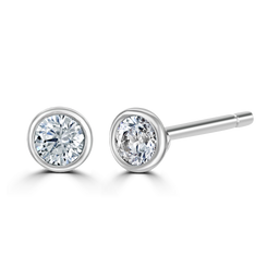 18ct White Gold 0.25ct Lab Grown Diamond Solitaire Stud Earrings
