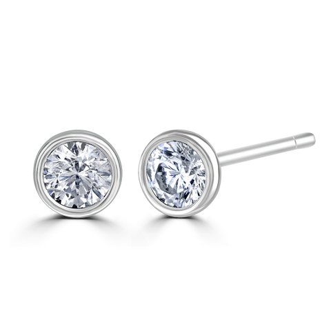 18ct White Gold 0.30ct Diamond Solitaire Stud Earrings