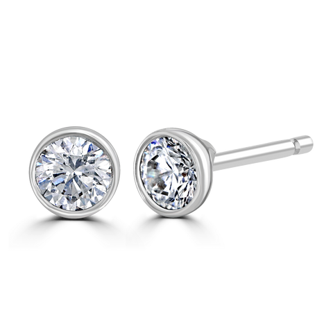 18ct White Gold 0.40ct Lab Grown Diamond Solitaire Stud Earrings