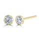 18ct Yellow Gold 0.30ct Diamond Solitaire Octagonal Stud Earrings