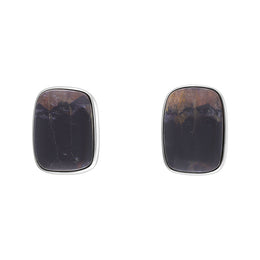Sterling Silver Blue John Oblong Unique Earrings