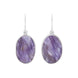 Sterling Silver Blue John Oval Drop Unique Earrings
