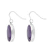Sterling Silver Blue John Oval Drop Unique Earrings