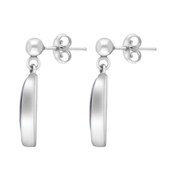 Sterling Silver Opal Oval Doublet Drop Earrings