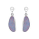 Sterling Silver Opal Abstract Oval Doublet Drop Unique Earrings