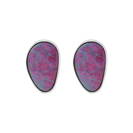 Sterling Silver Abstract Opal Doublet Stud Earrings