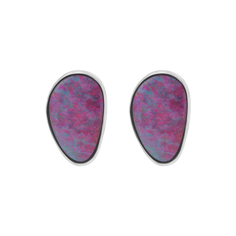Sterling Silver Abstract Opal Doublet Stud Earrings