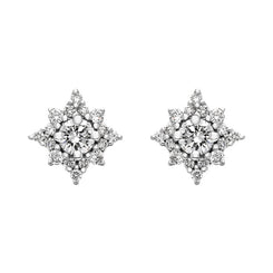 18ct White Gold 0.56ct Diamond Star Cluster Stud Earrings