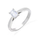 Platinum 0.51ct Diamond GIA Certified FVS2 Solitaire Em Cut Claw Set Ring