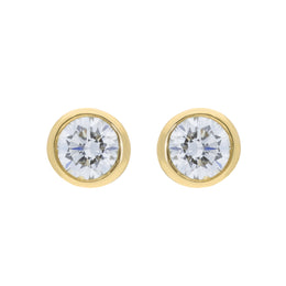 18ct Yellow Gold 0.20ct Diamond Solitaire Round Stud Earrings