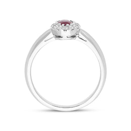 18ct White Gold 0.55ct Ruby Diamond Oval Ring