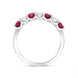 Platinum 0.52ct Ruby Diamond Half Eternity Ring