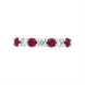Platinum 0.52ct Ruby Diamond Half Eternity Ring