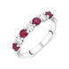 Platinum 0.52ct Ruby Diamond Half Eternity Ring