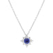 18ct White Gold Sapphire Diamond Flower Cluster Necklace
