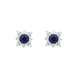 18ct White Gold Sapphire Diamond Round Cut Star Cluster Stud Earrings