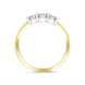 18ct Yellow Gold 0.50ct Diamond Trilogy Bar Set Ring