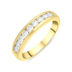 18ct Yellow Gold Diamond Channel Set Half Eternity Ring