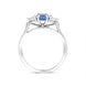 Platinum Sapphire Diamond Three Stone Ring