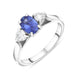 Platinum Sapphire Diamond Three Stone Ring