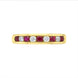 18ct Yellow Gold Ruby Diamond Channel Set Half Eternity Ring